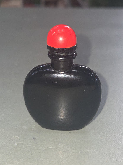 Vintage Miniature Perfume Bottle Joy~Jean Patou France Black Glass 2" EMPTY vpb6