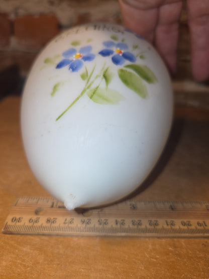 Antique Victorian Glass Blown Easter Egg Hand Painted AS IS eeg6