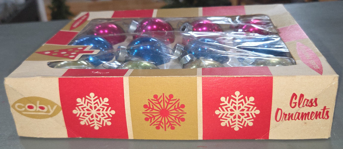 Vintage Box of Coby Glass Ornaments BO08