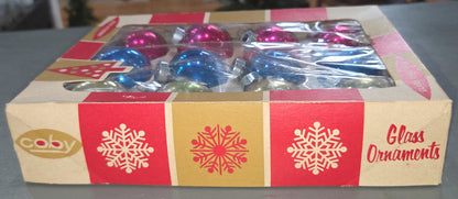 Vintage Box of Coby Glass Ornaments BO08