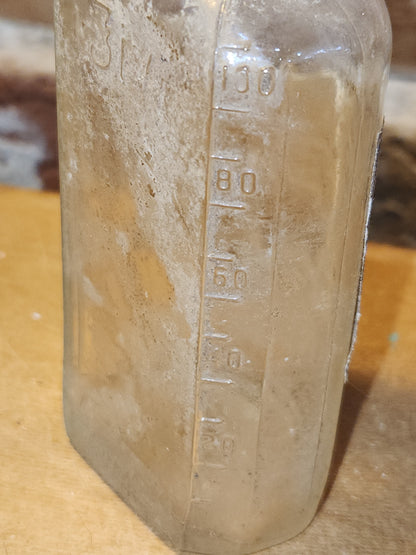 Vintage Medicine Bottle Duraglas Handprinted Label with Plastic Lid vmb99