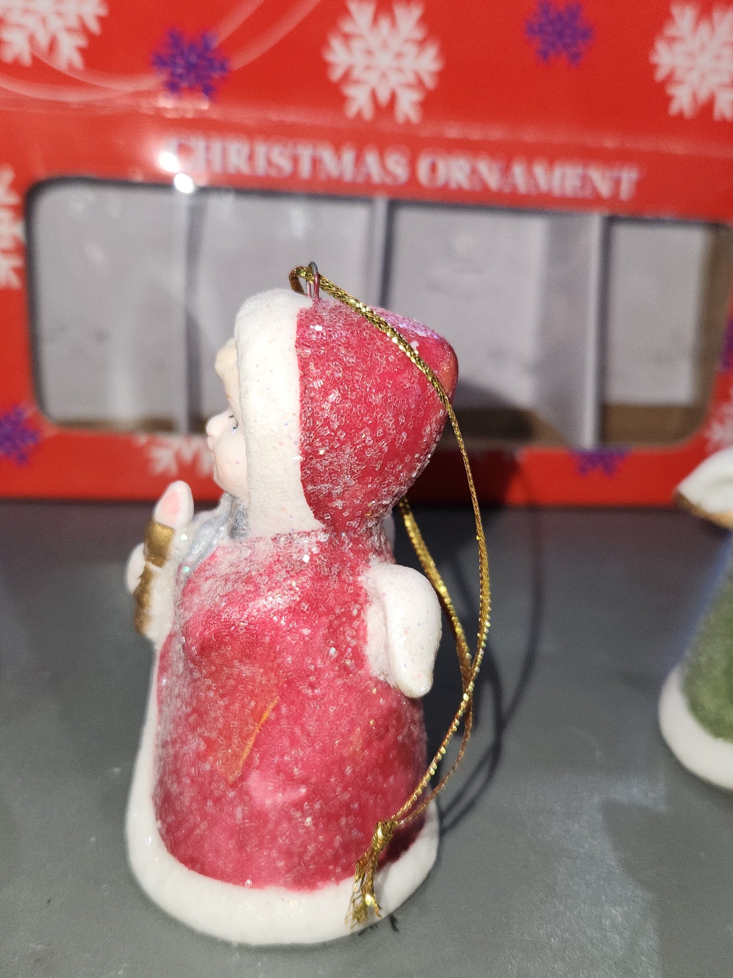 Vintage Glitter Angel Ornaments Set of 4