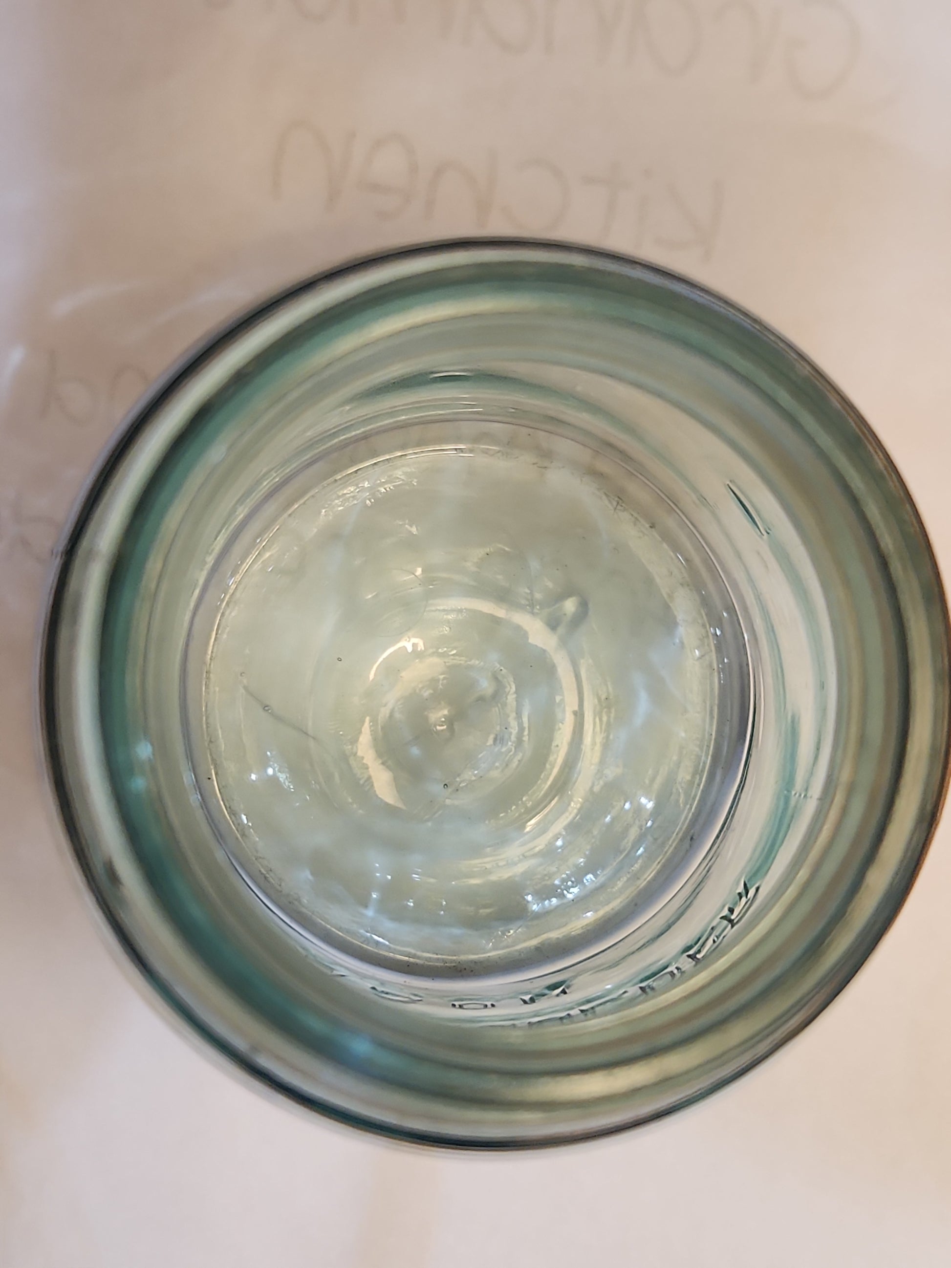 Vintage Atlas Strong Shoulder Cornflower Aqua Blue Quart Jar and Atlas Lid jar90