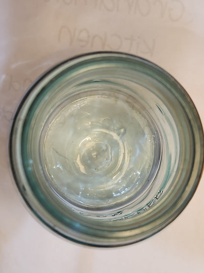 Vintage Atlas Strong Shoulder Cornflower Aqua Blue Quart Jar and Atlas Lid jar90