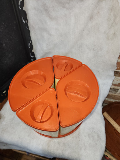Vintage Sterilite Kitchen wedge Canister Set Flour Sugar Tea Coffee MCM mid-century can12