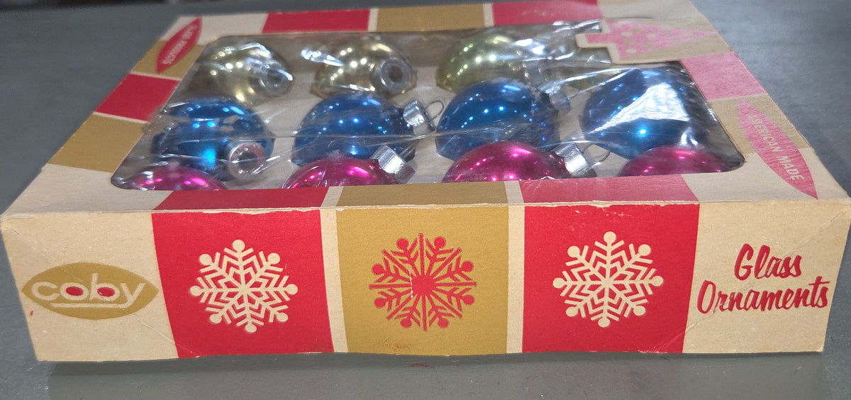 Vintage Box of Coby Glass Ornaments BO08
