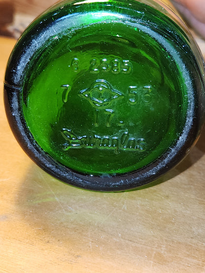 Vintage Soda Bottle Duraglas Squirt Large Green Glass Never An After-Thirst 1 Pint 12 Ounces