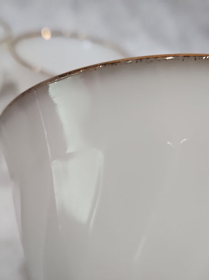 Vintage Fire King White Milk Glass Ribbed Swirl Tea Cup Oven Ware set of 5 fk4