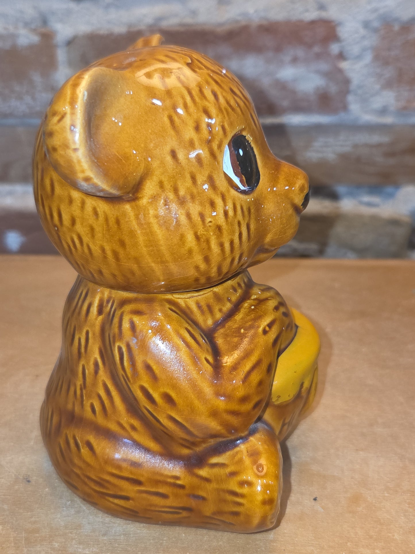 Vintage Ceramic Teddy Bear Honey Pot AS IS hp3