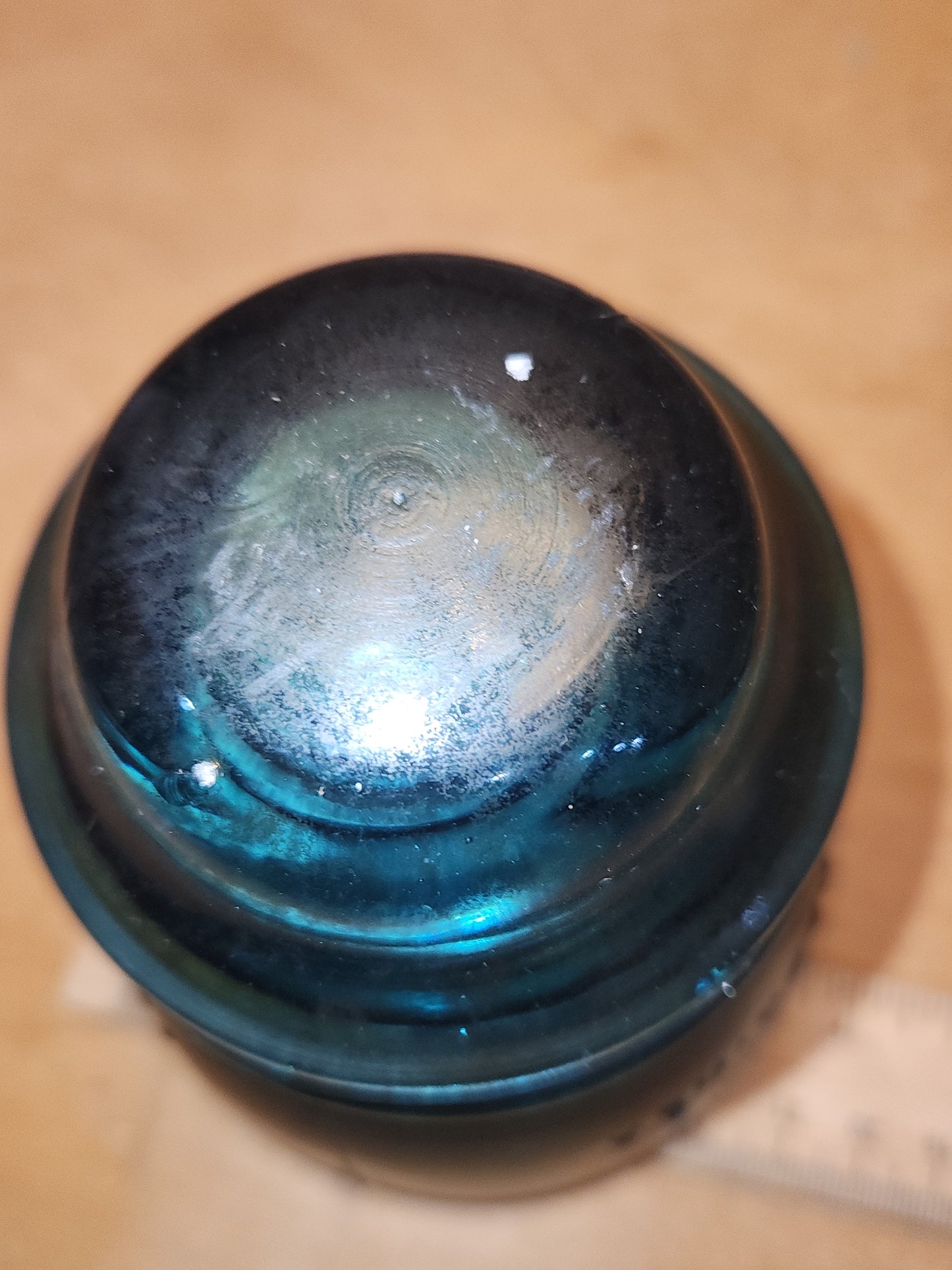 Vintage Hemingray # 42 teal green insulator Darker AS IS h642d