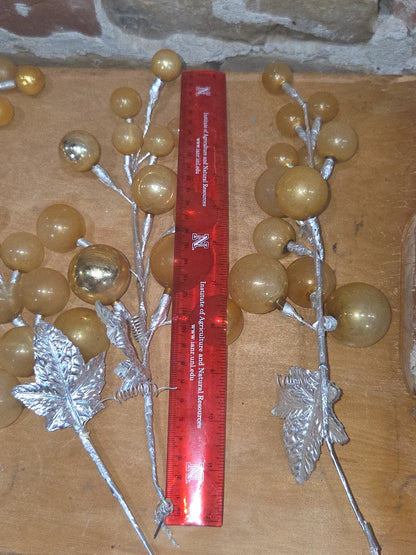 Vintage Mercury Glass Grape Clusters Picks Set of 4 mg122
