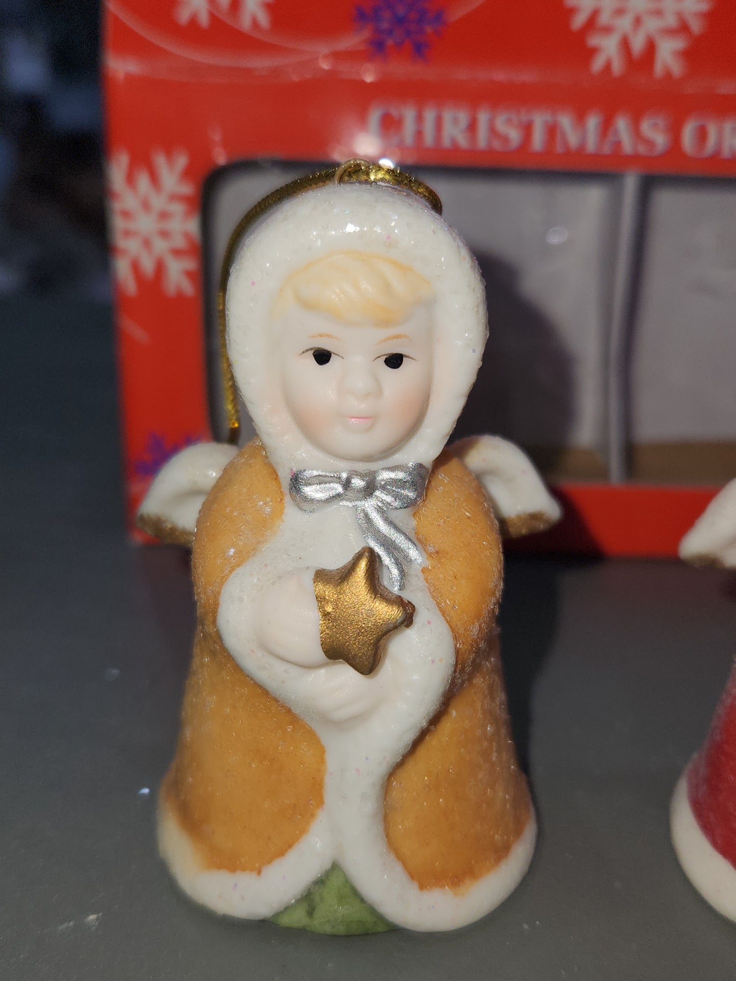 Vintage Glitter Angel Ornaments Set of 4