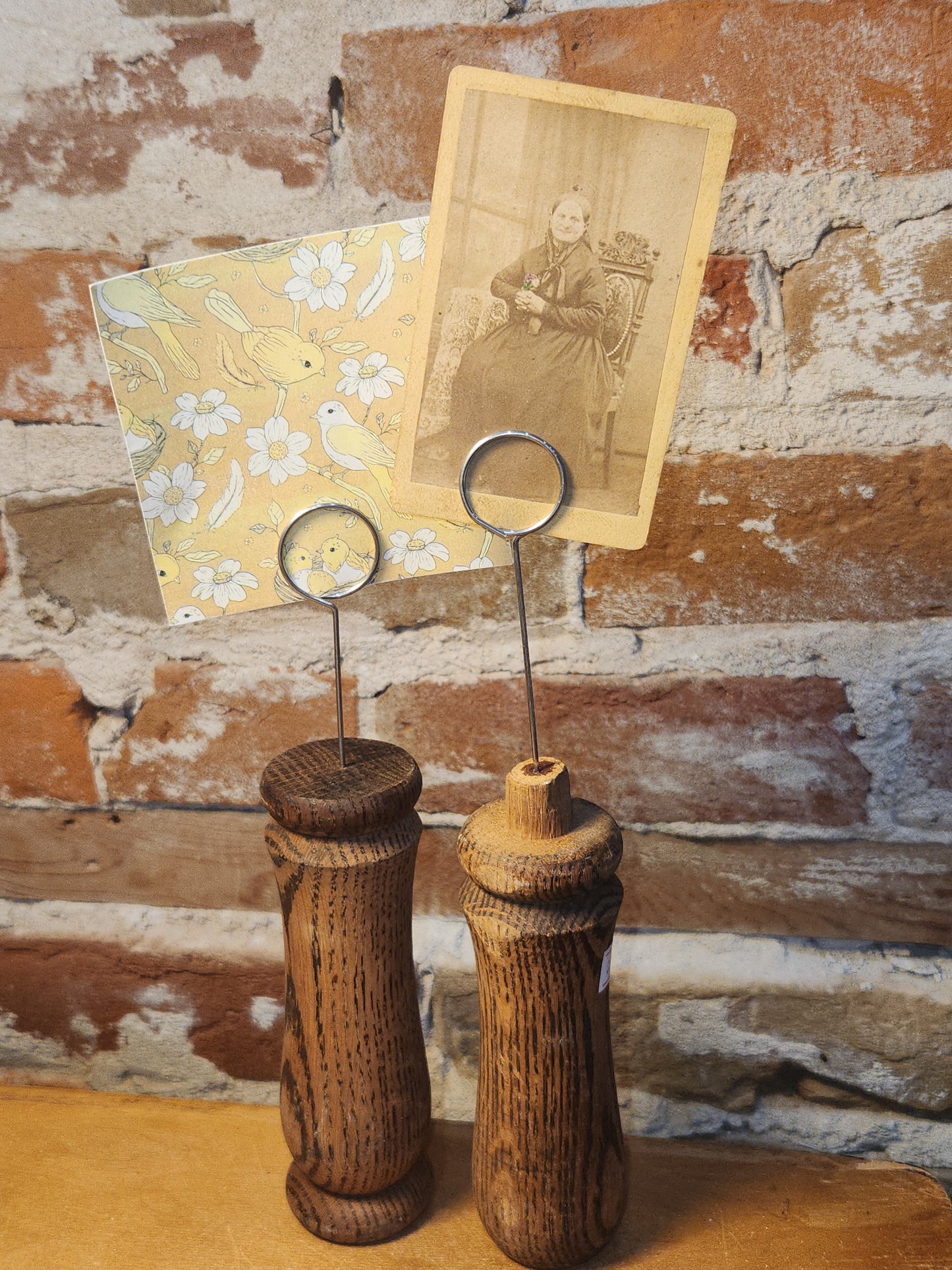 Vintage Wooden Salvage Photo Postcard Placeholder Set of 2 vw9