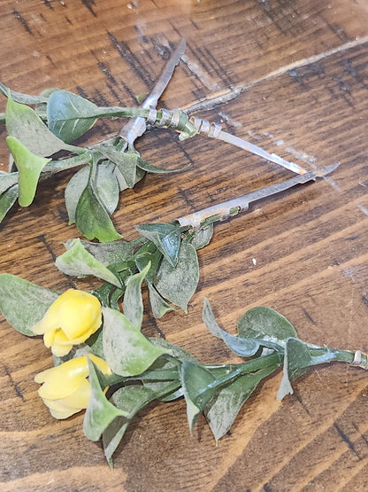 Vintage Plastic Flower Picks with Leaves for Crafting