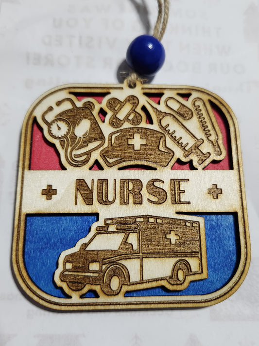Wooden occupation ornaments or car charm-nurse
