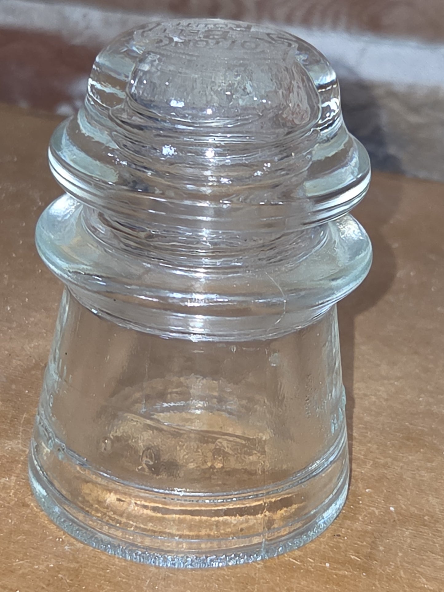 Vintage Insulator Hemingray #16 Clear Glass Cotton Blue Route h616
