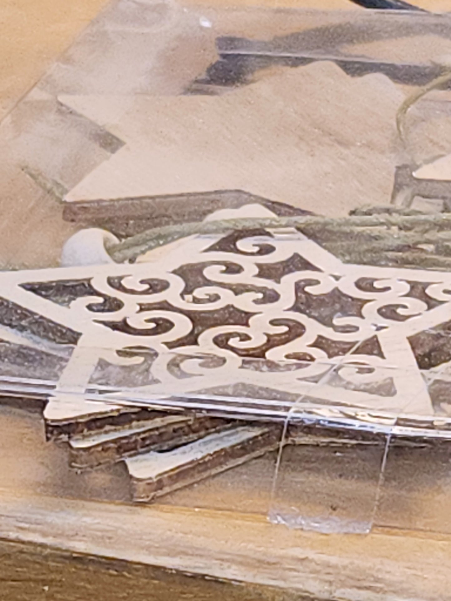 Wooden Star Ornament Set Of 12 CLEARANCE wo78