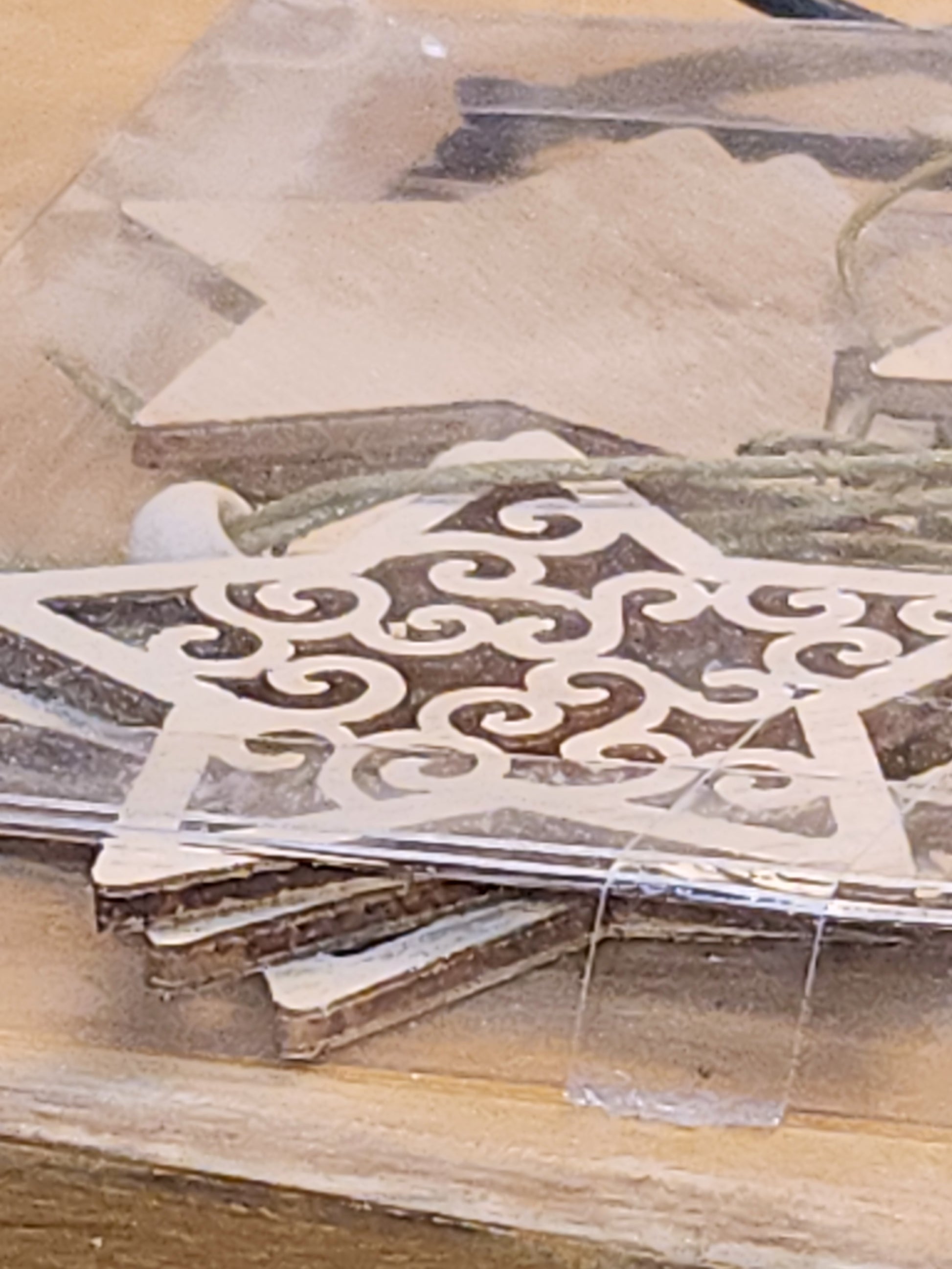 Wooden Star Ornament Set Of 12 CLEARANCE wo78