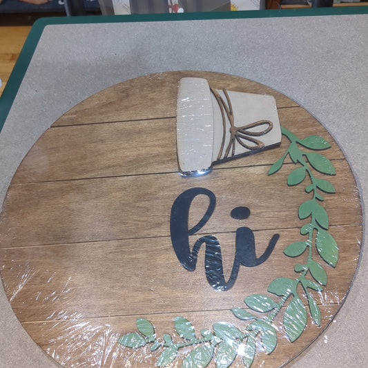 Interchangeable Pot Spilling Door Sign Honey Oak Stained *Inserts Not Included*