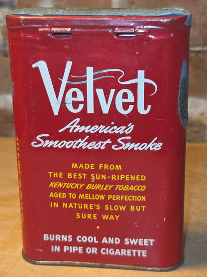 Vintage Tobacco Tin Velvet Pipe and Cigarette Ligget & Myers EMPTY tin712