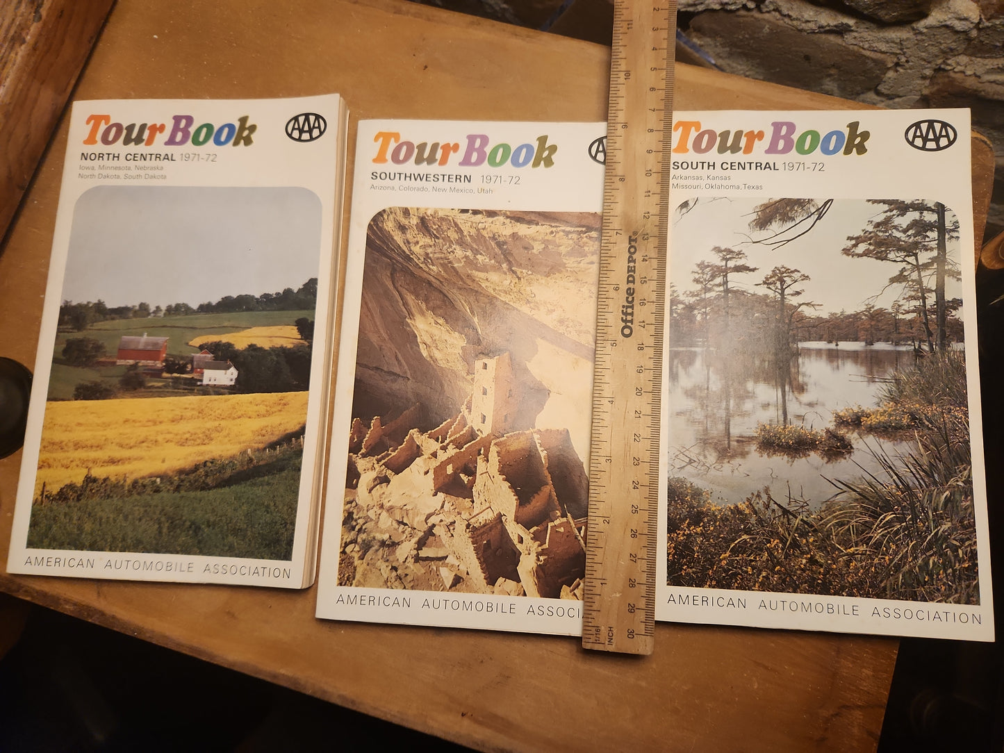 Vintage 1971-1972 AAA Set of 3 Tour Books North Central, Southwestern and South Central AS IS tb1