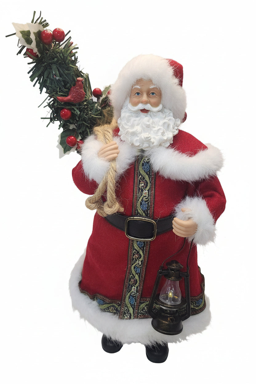 Ashland Christmas Collectible Santa Figurine Lantern Cardinal Tree sf3