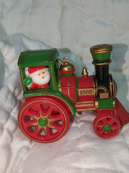 vintage Hallmark 1980 train Santa's Express Here Comes Santa #2 Santa's Travel Ornament NO BOX