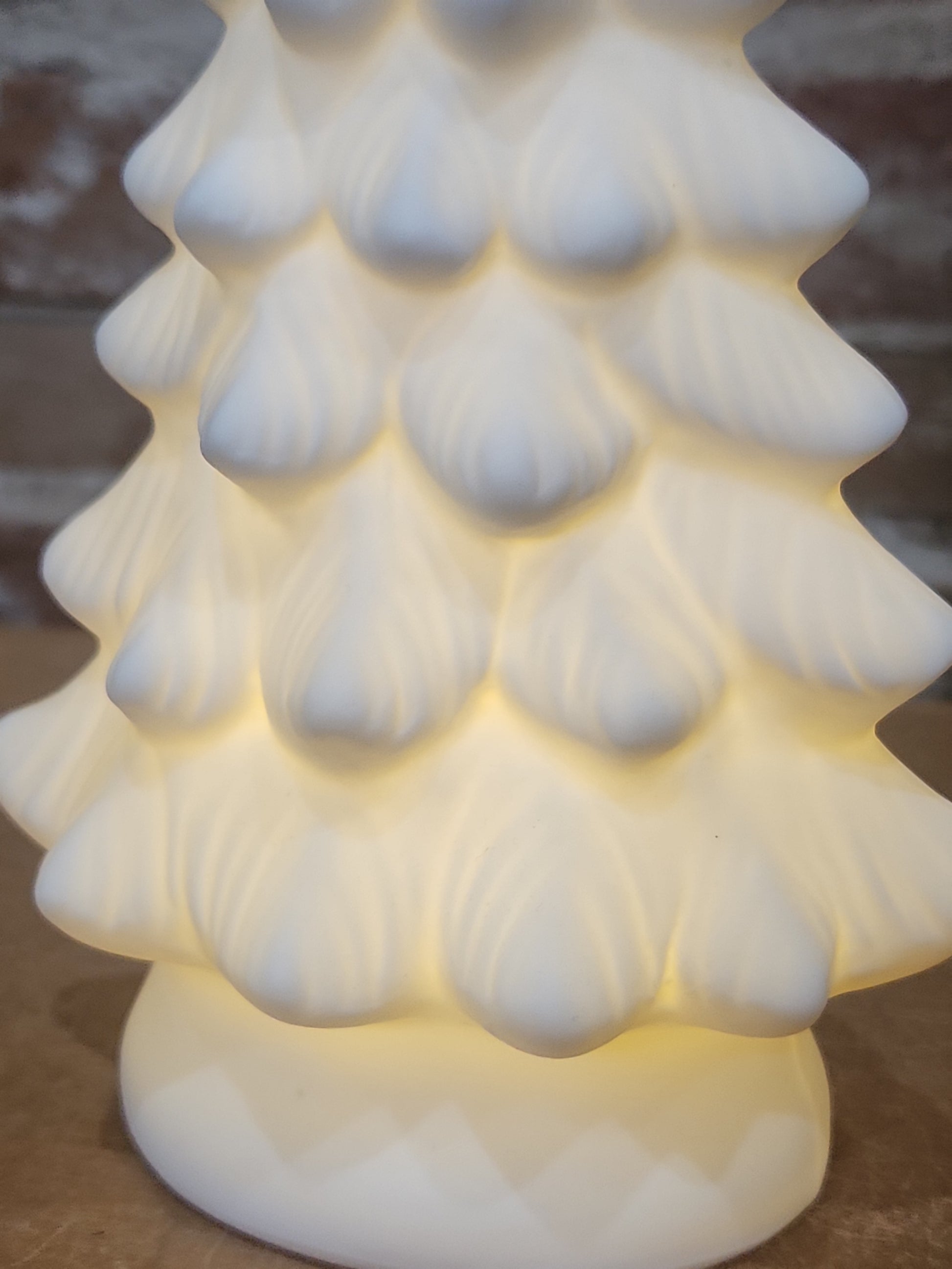Ceramic Christmas Tree with LED light, 9.6in tall