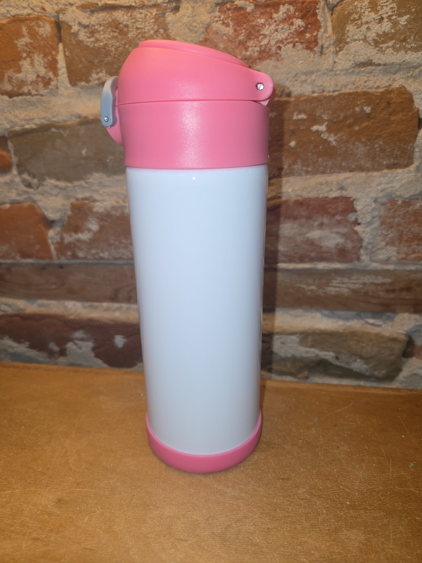 Custom Order Kid's 12 oz Tumbler Sippy Cup with Pink Flip Top Lid