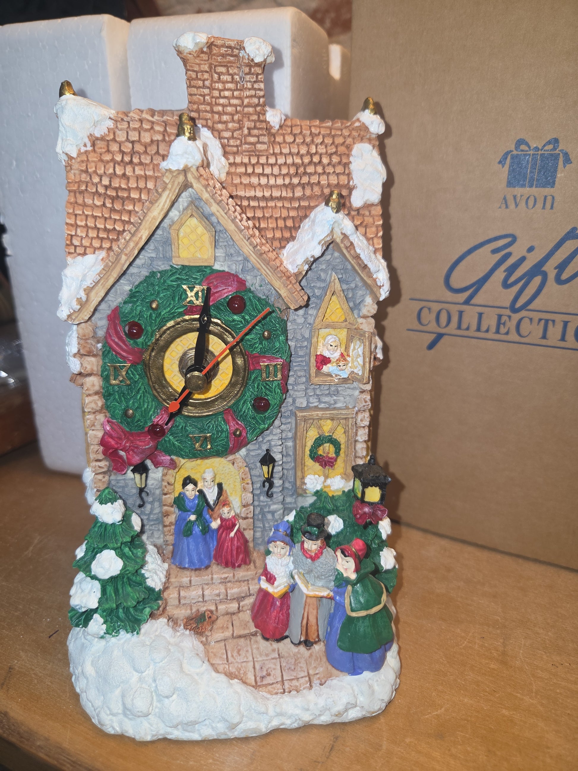 Vintage Avon Holiday Melody Clock in Box Works