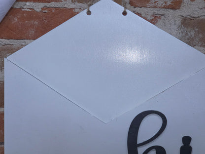 Interchangeable Envelope Door Sign white with Black Letter *Inserts Sold Seperately*