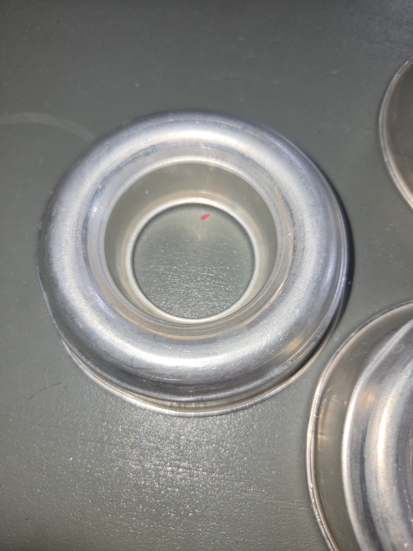 Vintage Aluminum Mini Round Ring Molds Cake, Jello, Desserts Set of 6 AS IS 3.5” bt8