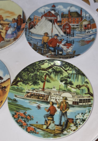 Vintage Avon American Portraits Plate Collection Set of 4 Don Scheffler 1985 ap7