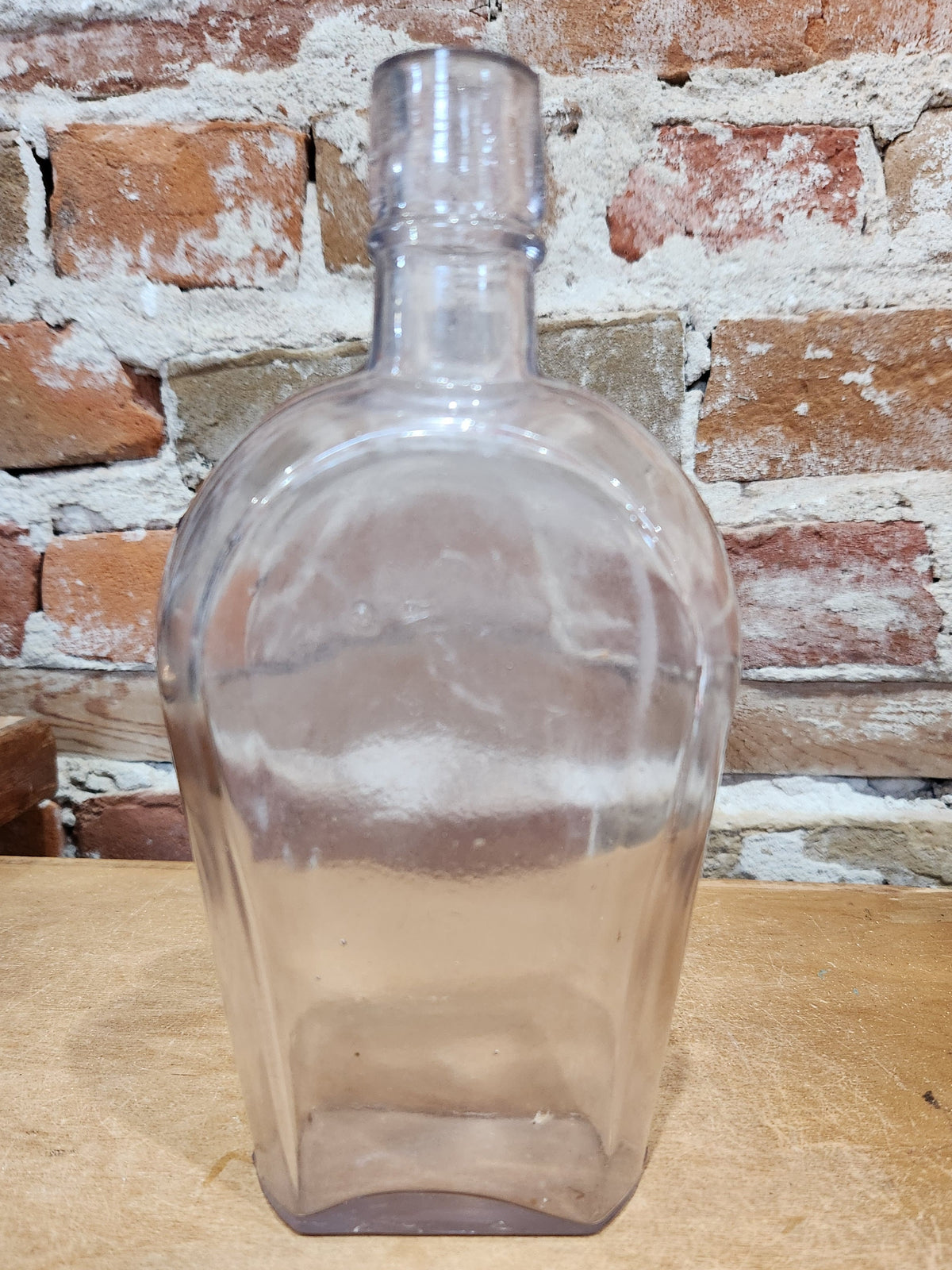 Vintage Liquor Bottle Light Amethyst Coffin Shaped Whiskey Flask