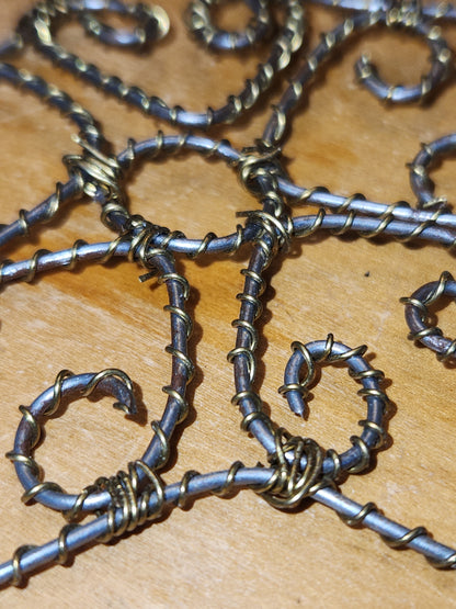 Handmade Wire Twist Ornaments Set of 16
