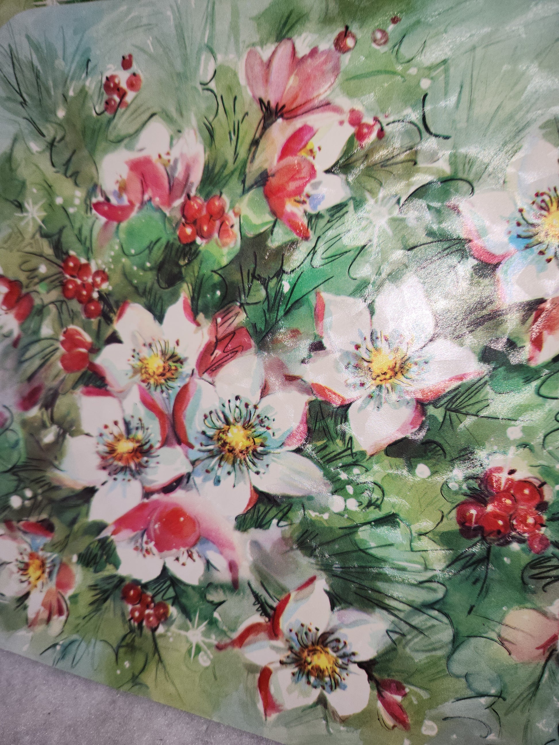 Vintage Christmas Place Mats Lot Of 6 Wipe Off and Re-Use 3 G. Galian Designs