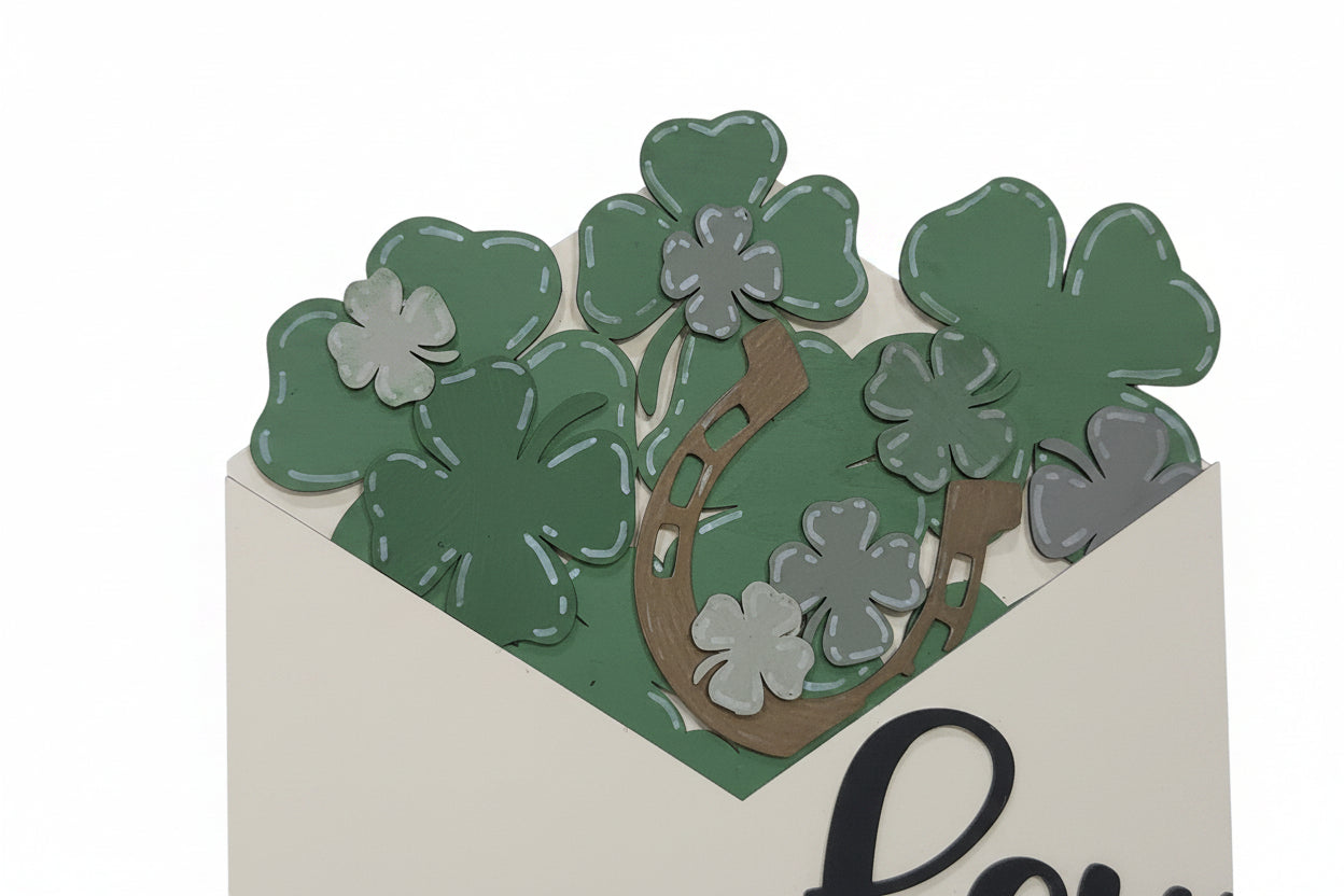 St Patrick's Day Shamrock Insert for Envelope Door Sign *sign sold seperately* EI2