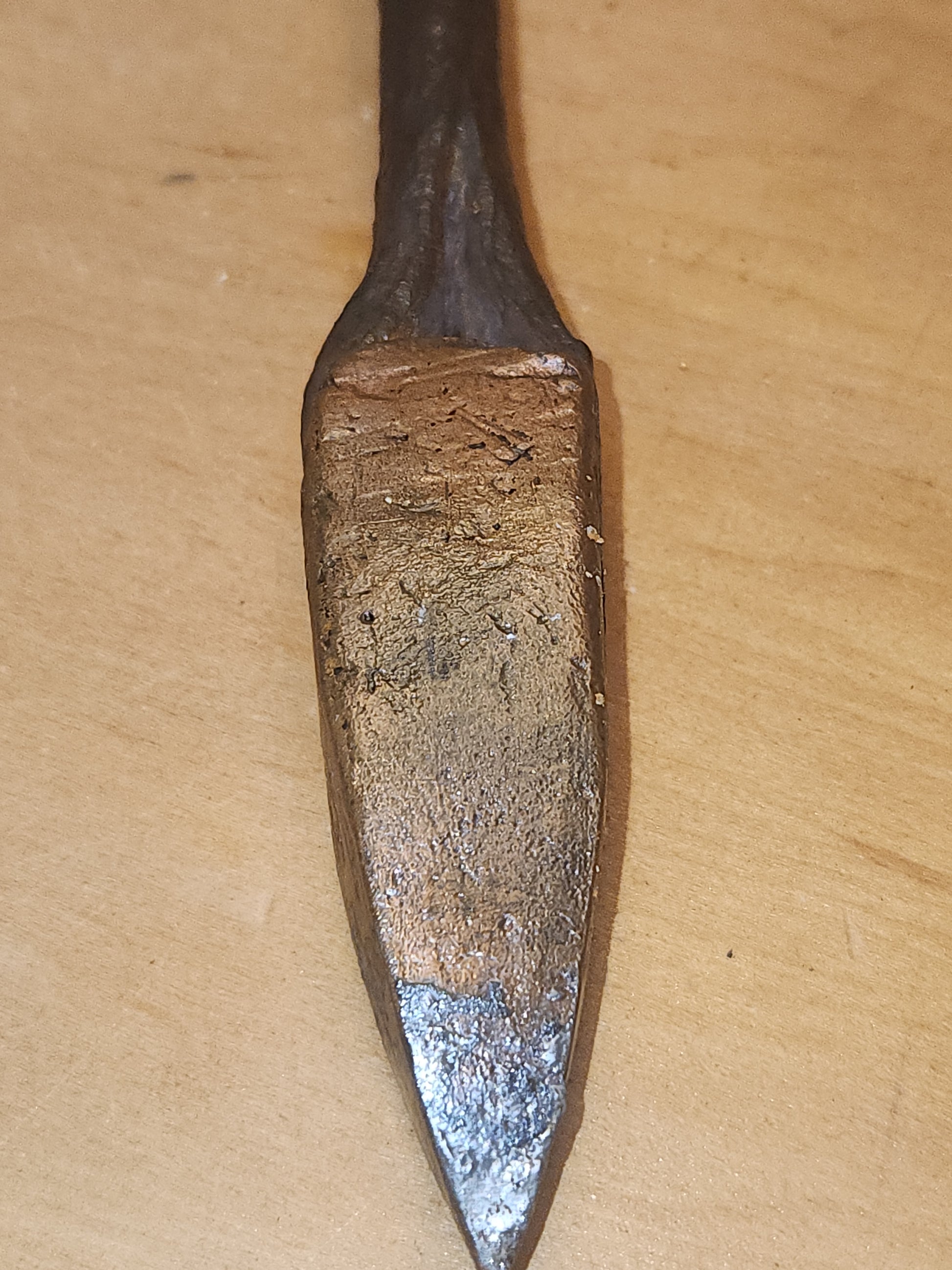 Antique Primitive Blacksmith Soldering Tool with Copper Steel Wood