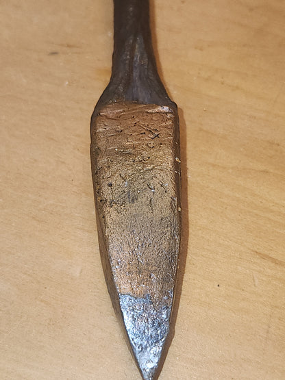 Antique Primitive Blacksmith Soldering Tool with Copper Steel Wood