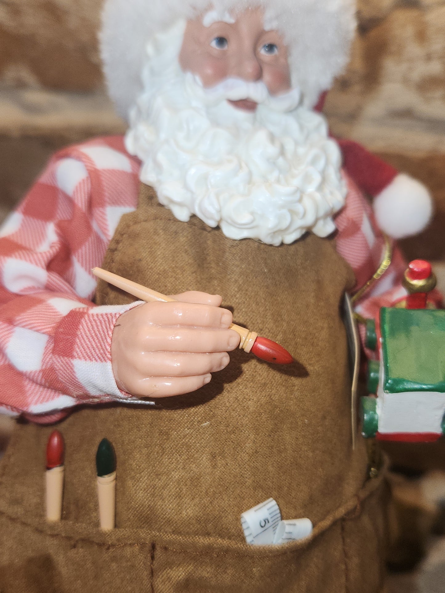 Roman Collectible Santa Making a Train at Santa's Workshop sf5