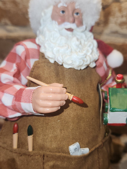Roman Collectible Santa Making a Train at Santa's Workshop sf5
