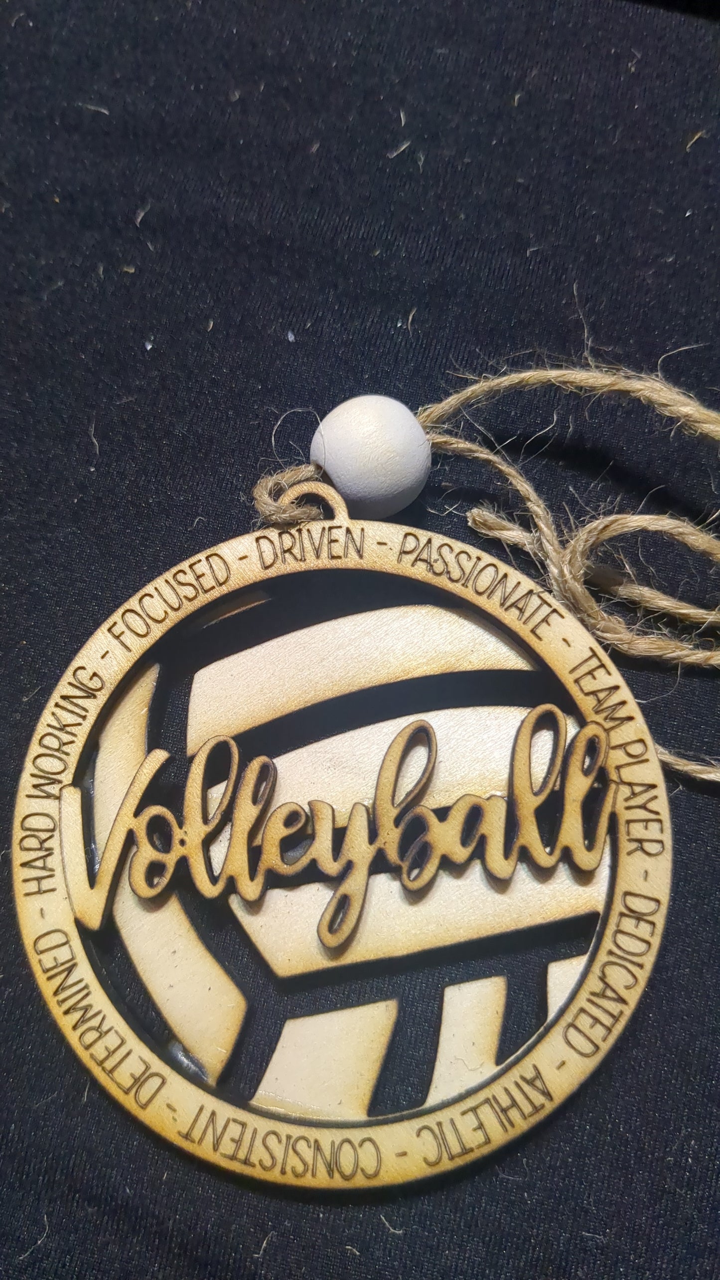 Wooden Volleyball Car Charm for Rear-view Mirror Ornament wo8