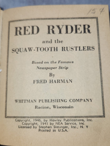 Vintage Big Little Book Better Little Book Red Ryder and the Squaw-Tooth Rustlers