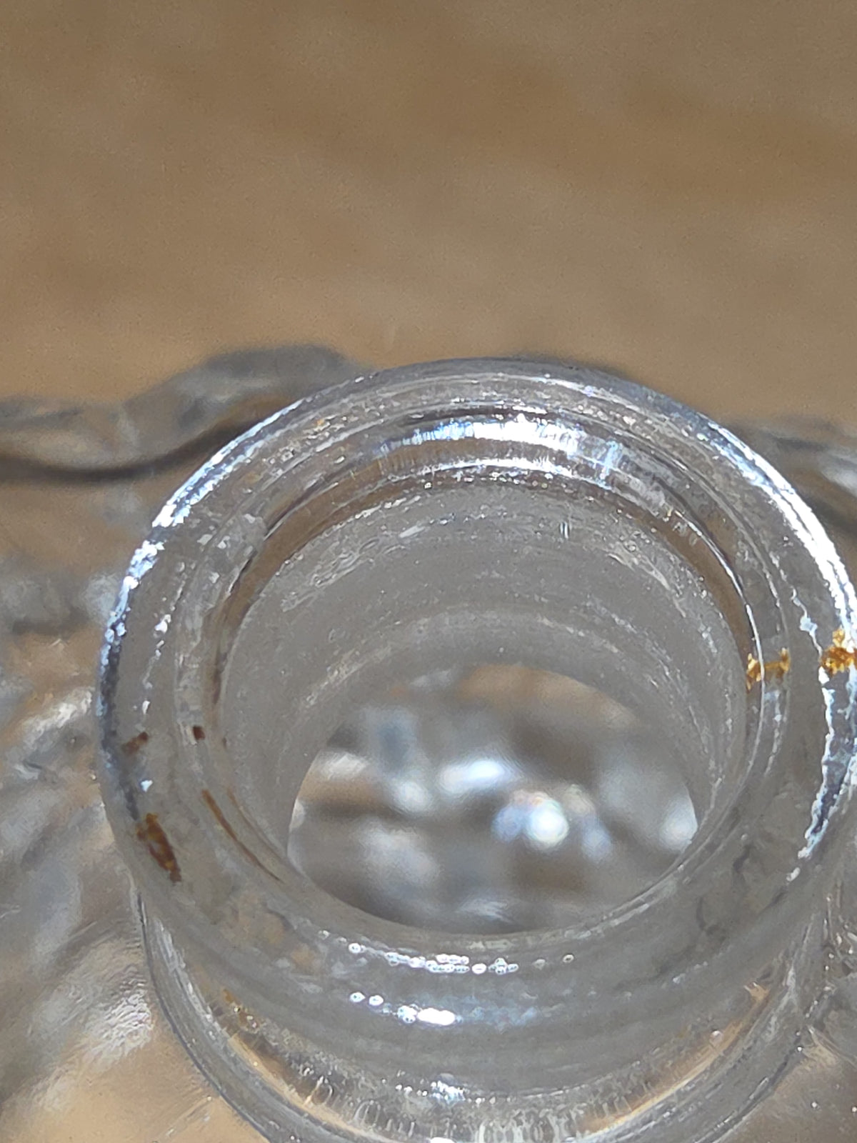 Vintage Perfume Bottle Pressed Glass Faceted Stopper with Ground or Polished Glass gl40
