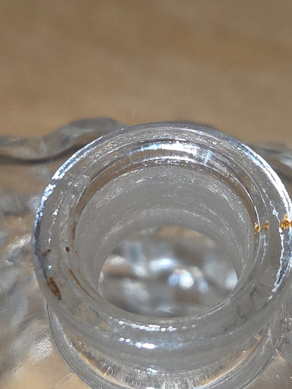 Vintage Perfume Bottle Pressed Glass Faceted Stopper with Ground or Polished Glass gl40