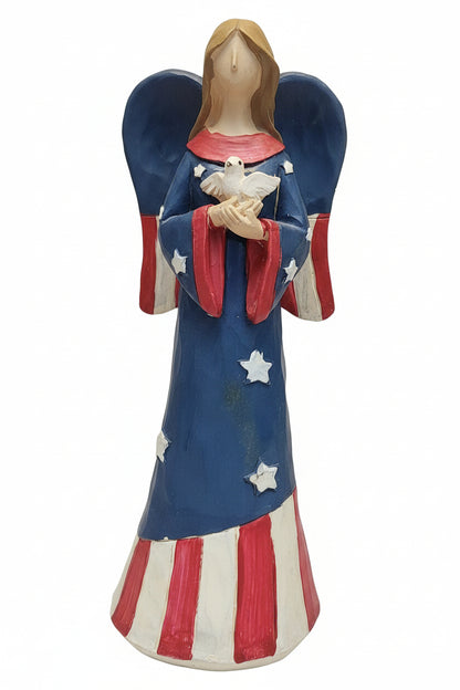 Patriotic Resin Angel with Dove an79