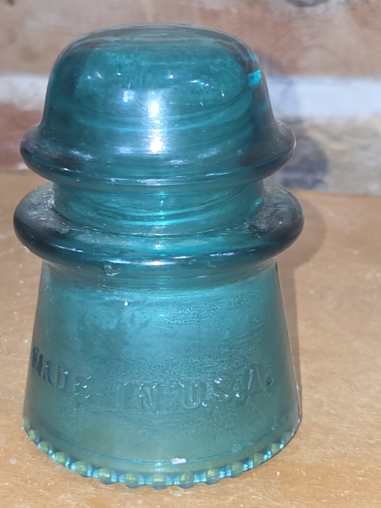 Vintage Insulator Hemingray #16 Teal Glass AS IS h616t