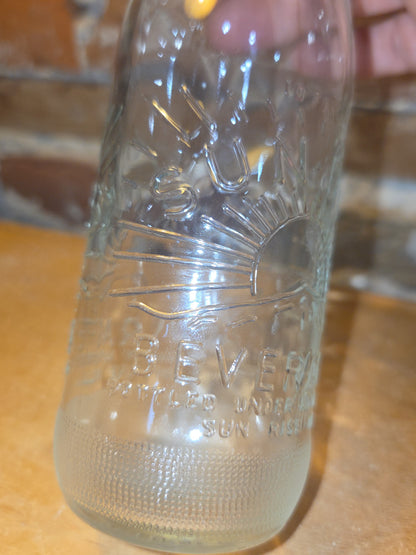 Vintage Soda Bottle Sun-Rise Beverage 10 oz Clear Glass vsb50
