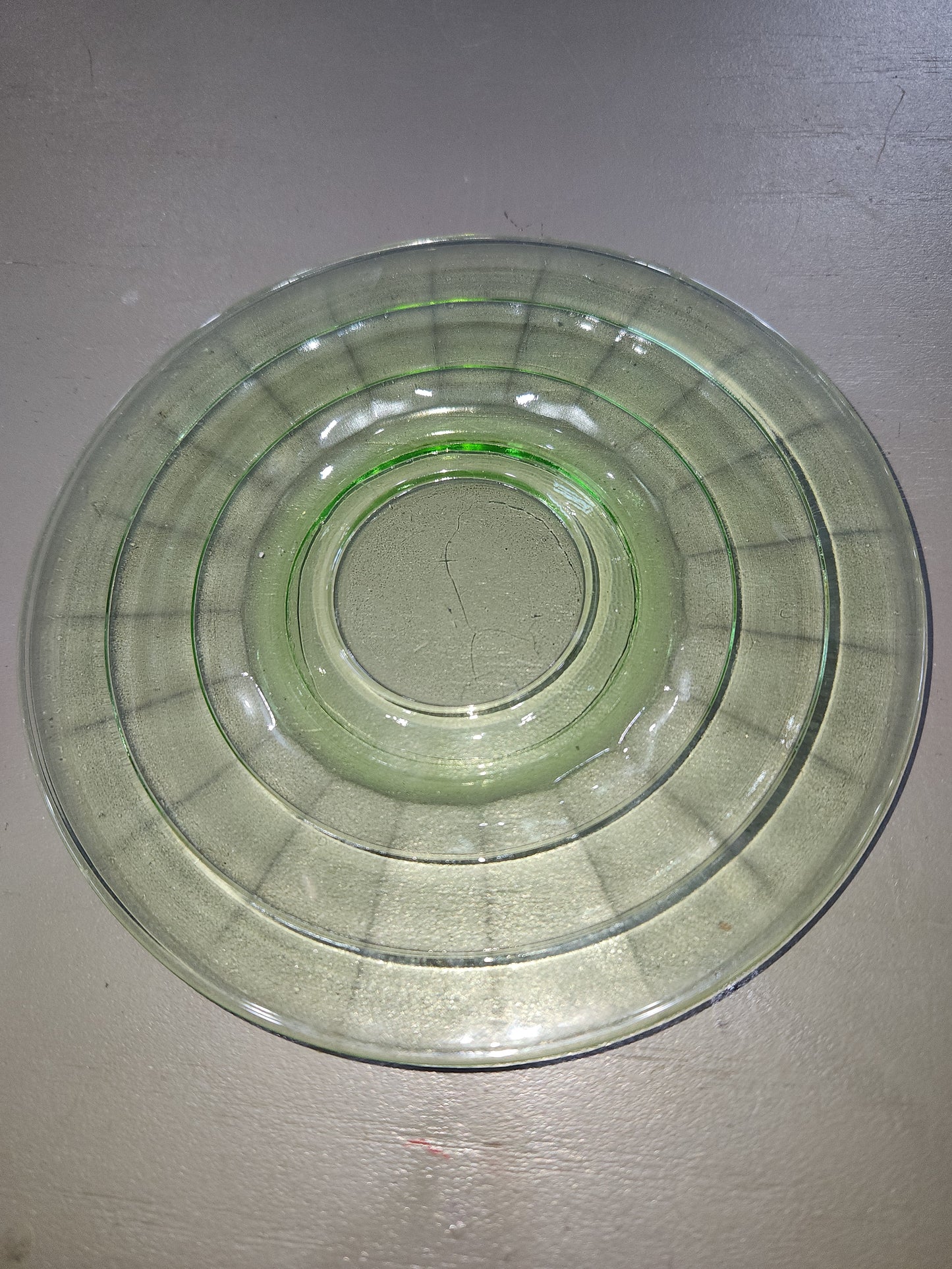 Vintage Uranium Depression Glass Tea Saucer Set of 1 AS IS ug08