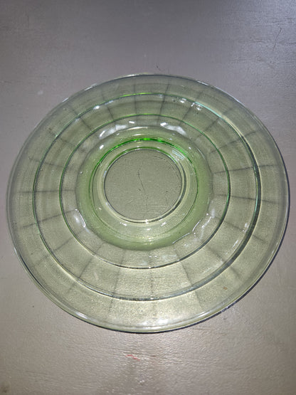 Vintage Uranium Depression Glass Tea Saucer Set of 1 AS IS ug08